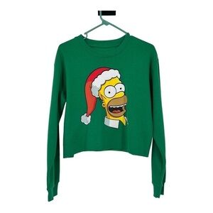 NWOT The Simpsons Homer Women's Crop Top Sweatshirt Size Large